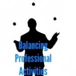 Man in business suit juggling balls to represent balancing professional activities